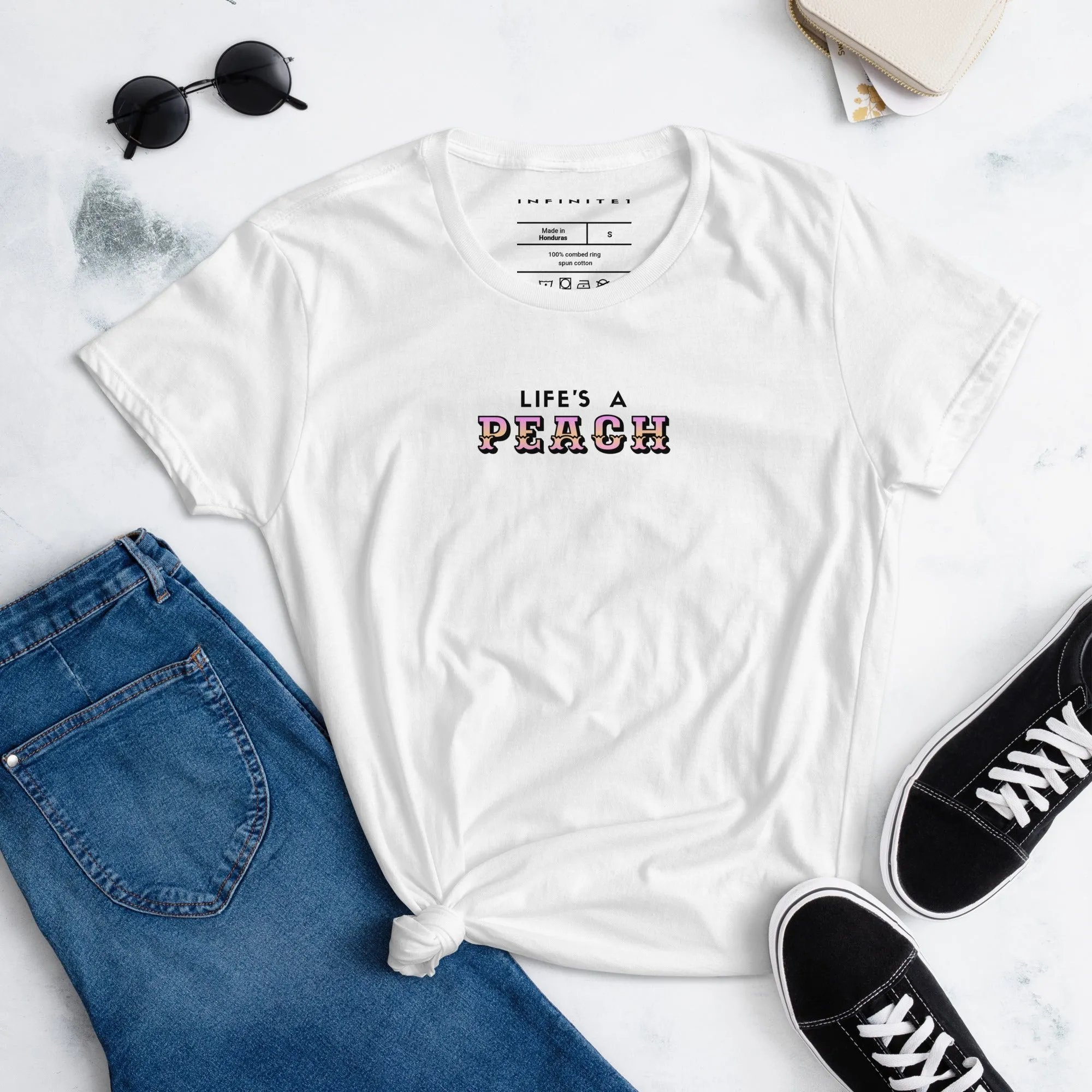 Women's Life's A Peach Slogan Tee