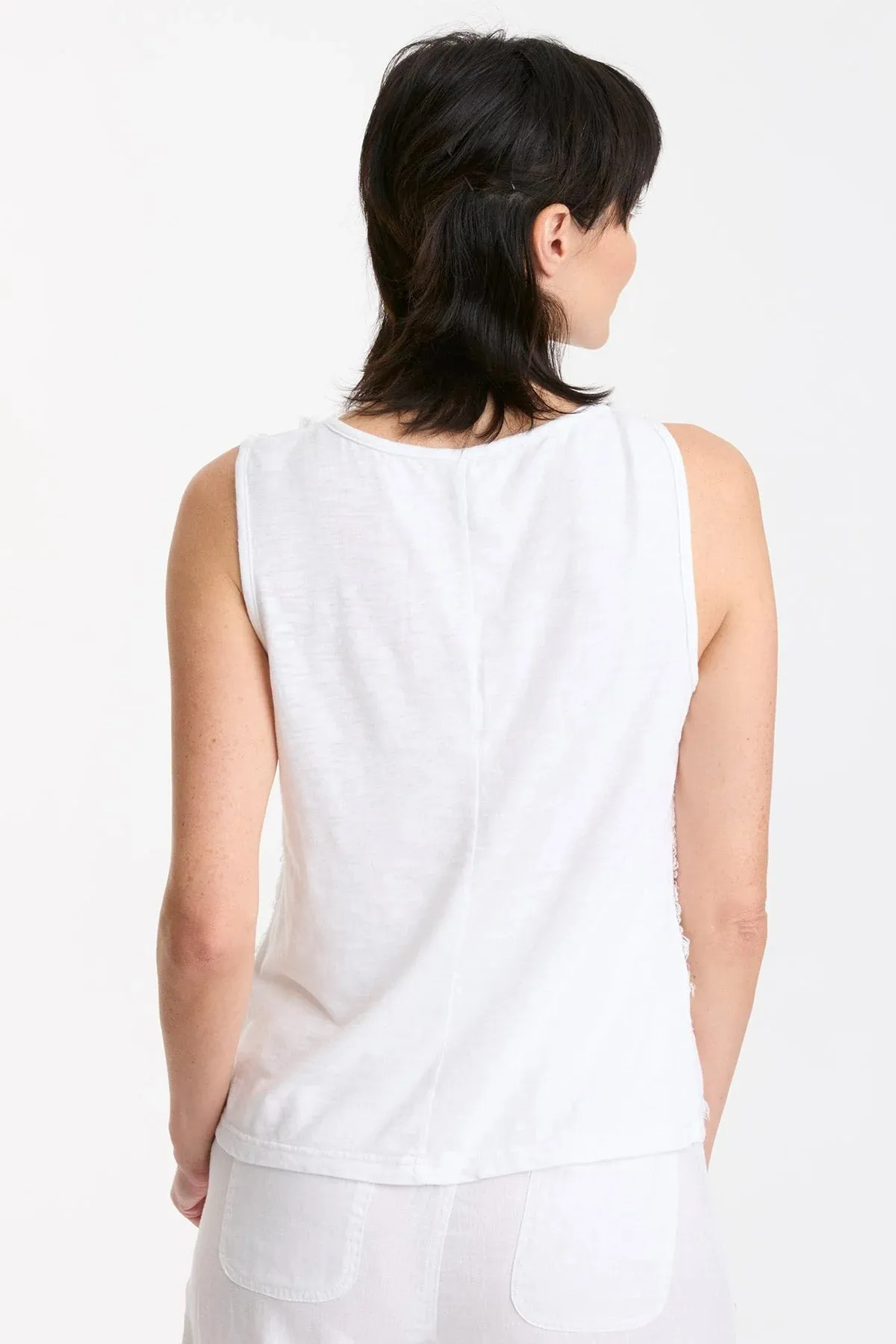 XCVI White Novelty Sleeveless Tank Top