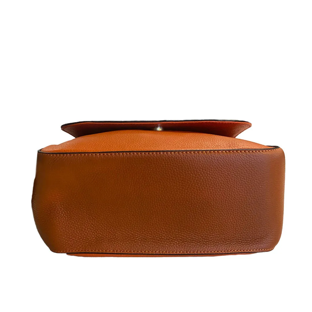 YAMBA - Addison Road  - Orange Pebbled Leather Structured Bag