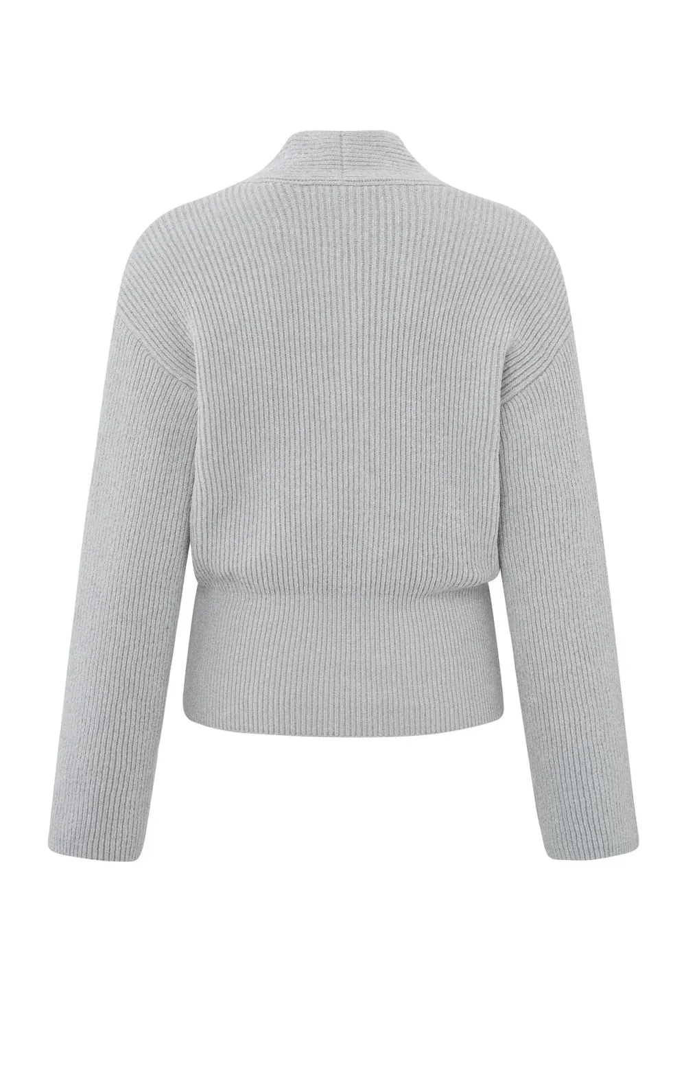 Yaya Cropped Wrap Sweater Wide Sleeves